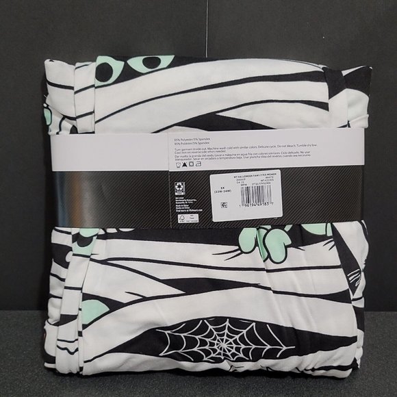 New Mummy Pajama Set 2 Pc Pants & Top Women's 3X (22W-24W) Glow In The Dark - Picture 3 of 5